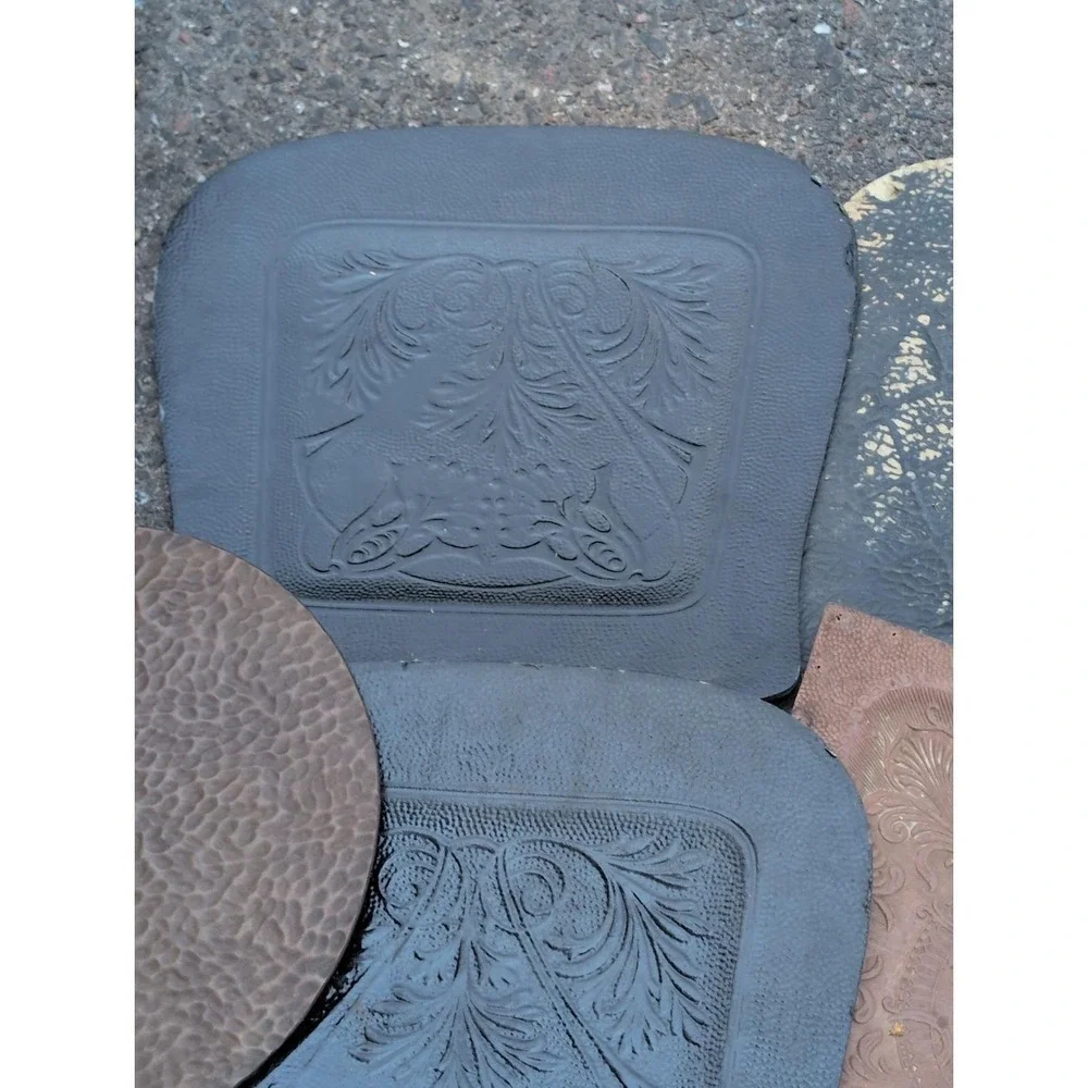 vintage or antique replacement hand tooled leather small chair seat Lot